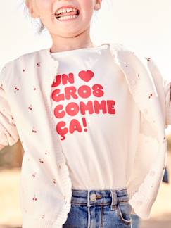 Menina 2-14 anos-T-shirts-Camisola com mensagem, para menina