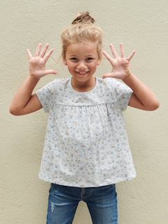 Menina 2-14 anos-T-shirts-T-shirt modelo blusa às flores, para menina