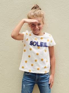 Menina 2-14 anos-T-shirts-T-shirt com flores estampadas, para menina