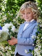 Casaco de cerimónia em algodão/linho, para menino azul+AZUL ESCURO LISO COM MOTIVO+BEGE CLARO LISO COM MOTIVO+verde-salva 