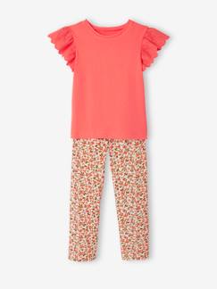 Menina 2-14 anos-Conjuntos-Conjunto t-shirt e calças fluidas e estampadas, para menina