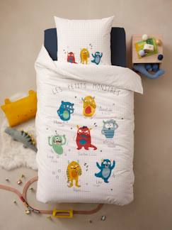 Têxtil-lar e Decoração-Roupa de cama criança-Capas de edredon-Conjunto capa de edredon + fronha de almofada para criança, Monstros