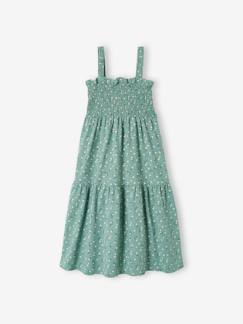 Menina 2-14 anos-Vestido aos favos, com alças, para menina