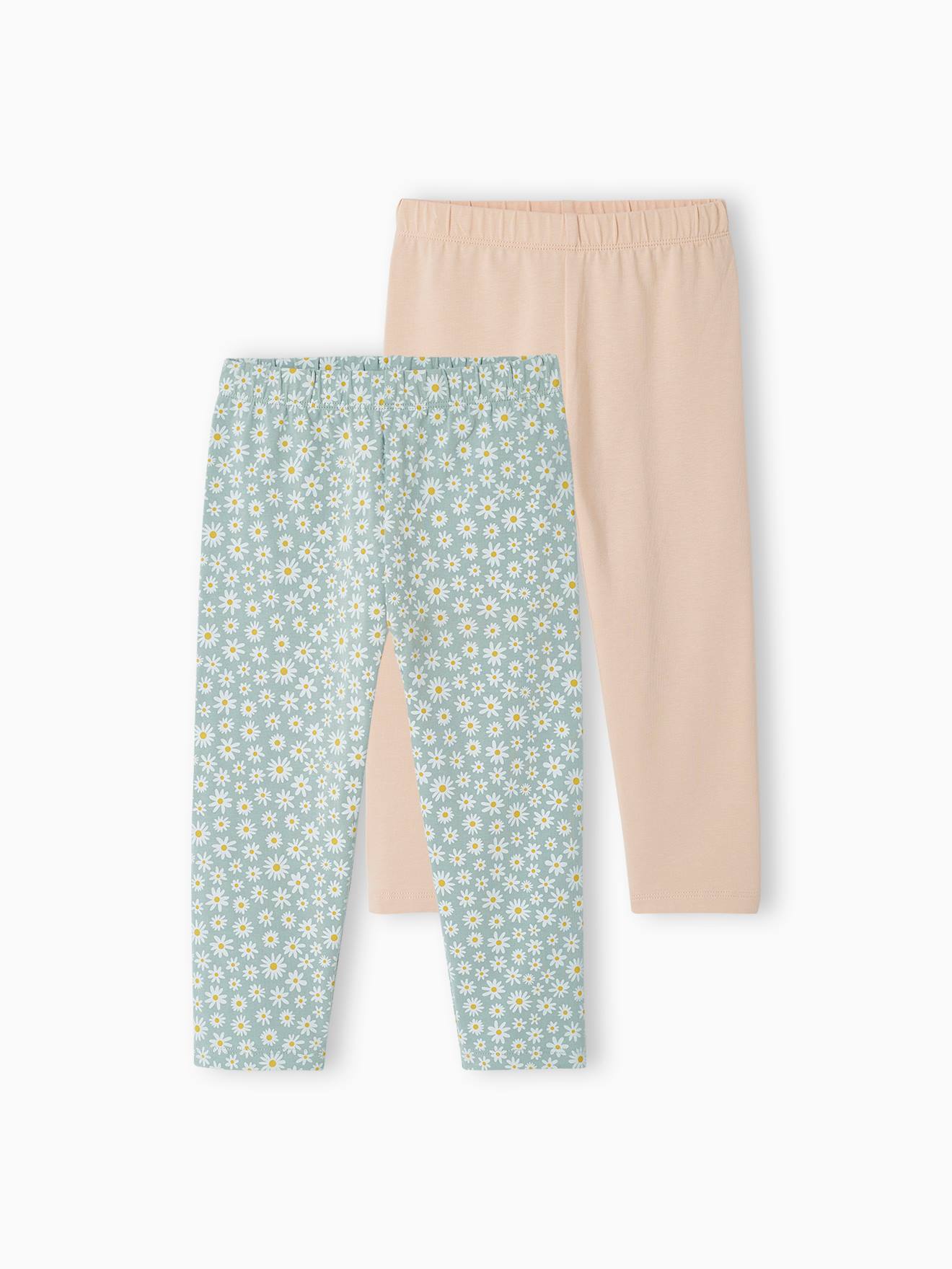 Lote de 2 leggings tipo corsários, para menina azul-acinzentado
