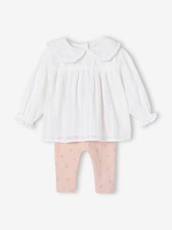 Bebé 0-36 meses-Leggings-Conjunto leggings + blusa de mangas compridas, para bebé
