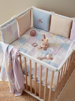 Têxtil-lar e Decoração-Roupa de cama bebé-Contornos de berço-Contorno de berço/Contorno de parque modulável, em gaze de algodão, Casa de Campo