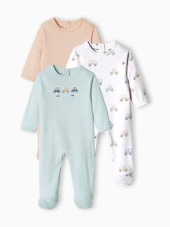 Bebé 0-36 meses-Lote de 3 pijamas básicos, em interlock, para bebé
