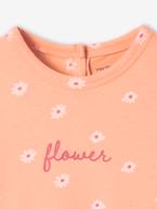 Lote de 2 pijamas flower, em jersey, para bebé menina pêssego 