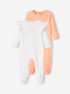 Bebé 0-36 meses-Lote de 2 pijamas flower, em jersey, para bebé menina