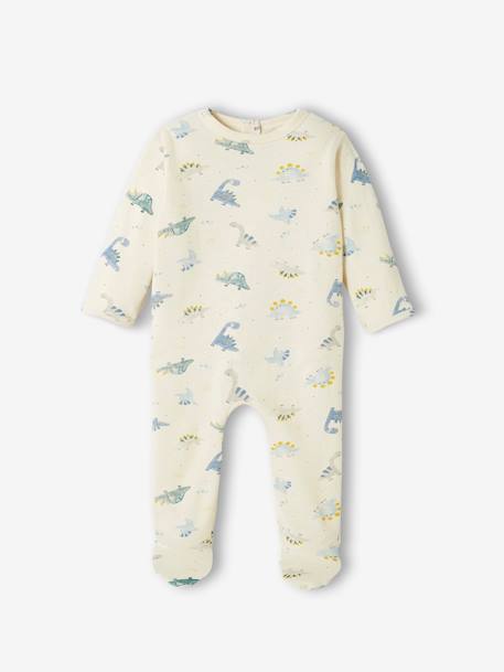 Lote de 2 pijamas dinossauro, em jersey, para bebé menino verde-água 