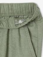 Calças leves, em algodão/linho, para menino avelã+azul-noite+verde-salva 