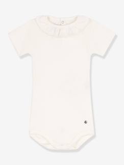 Bebé 0-36 meses-Bodies-Body de mangas curtas e gola fantasia, em algodão bio, Petit Bateau