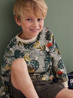 Menino 2-14 anos-Camisolas, casacos de malha, sweats-Sweatshirts-Sweat com motivos da selva, para menino