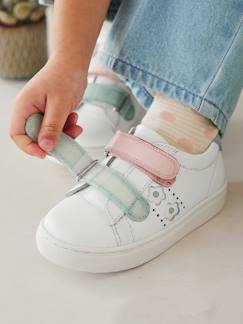 Calçado-Calçado menina (23-38)-Sapatilhas em pele, com barras autoaderentes, para menina