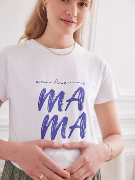 T-shirt com mensagem, para grávida cru 