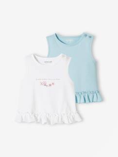 Bebé 0-36 meses-T-shirts-T-shirts-Lote de 2 camisolas de cavas com folhos, para bebé