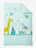 Capa de edredon para bebé, tema Jungle party Verde estampado 