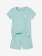 Pijama margaridas Basics, para menina verde-água 