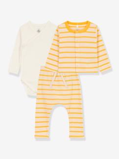 Bebé 0-36 meses-Conjunto de 3 peças para recém-nascido, em algodão bio, da Petit Bateau