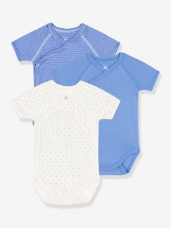 Bebé 0-36 meses-Bodies-Lote de 3 bodies recém-nascido, de mangas curtas, em algodão bio, da Petit Bateau