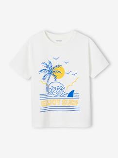 -T-shirt com paisagem e detalhes em relevo, para menino