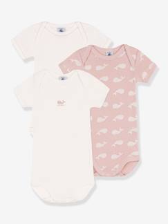 Bebé 0-36 meses-Bodies-Lote de 3 bodies de mangas curtas, em algodão bio, da Petit Bateau