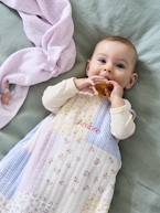 Saco de bebé personalizável, sem mangas, em gaze de algodão, Casa de Campo multicolor 