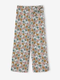 Menina 2-14 anos-Calças -Calças estampadas às flores