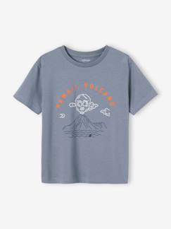 Menino 2-14 anos-T-shirts, polos-T-shirts-T-shirt com paisagem e detalhes em relevo, para menino