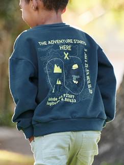 Menino 2-14 anos-Camisolas, casacos de malha, sweats-Sweatshirts-Sweat com motivo grande de geocaching atrás, para menino