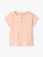 T-shirt em canelado, para bebé rosa-pálido 