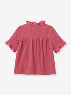 Menina 2-14 anos-Blusas, camisas-Camisa da CYRILLUS, com bordado inglês, para menina