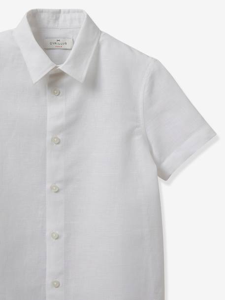 Camisa da CYRILLUS, em linho e algodão, para menino branco 