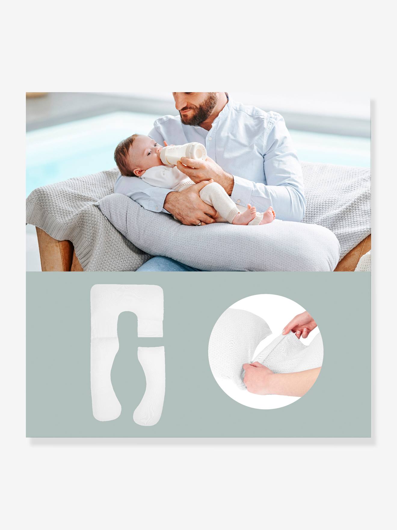 Mobiclinic Almofada de amamentação Almofada de amamentação Almofada de  gravidez 75x45x18 cm Almofada de gravidez multifuncional