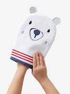 Lote de 3 luvas de banho, Animais Branco liso 