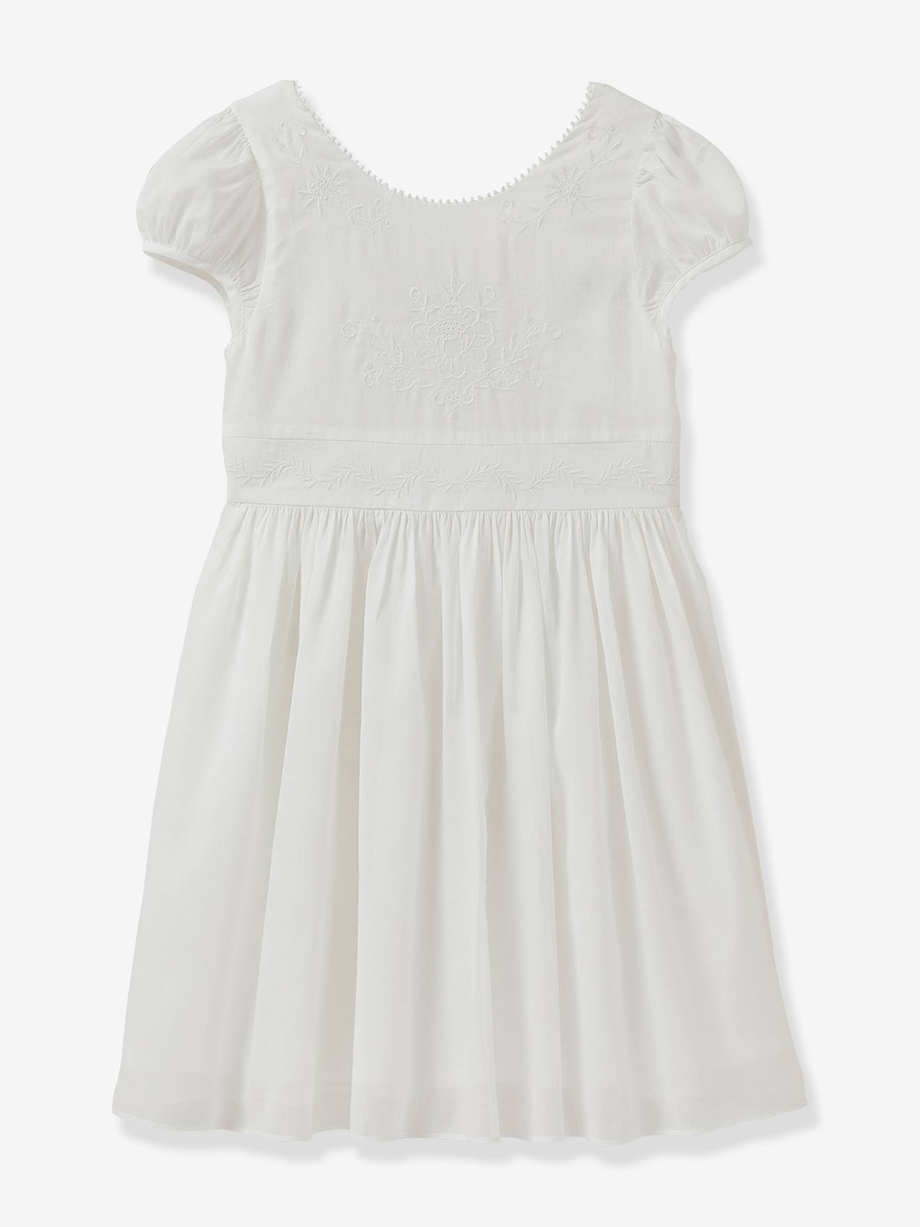 Vestido Thelma - Coleção festas e casamentos, da CYRILLUS, para menina branco