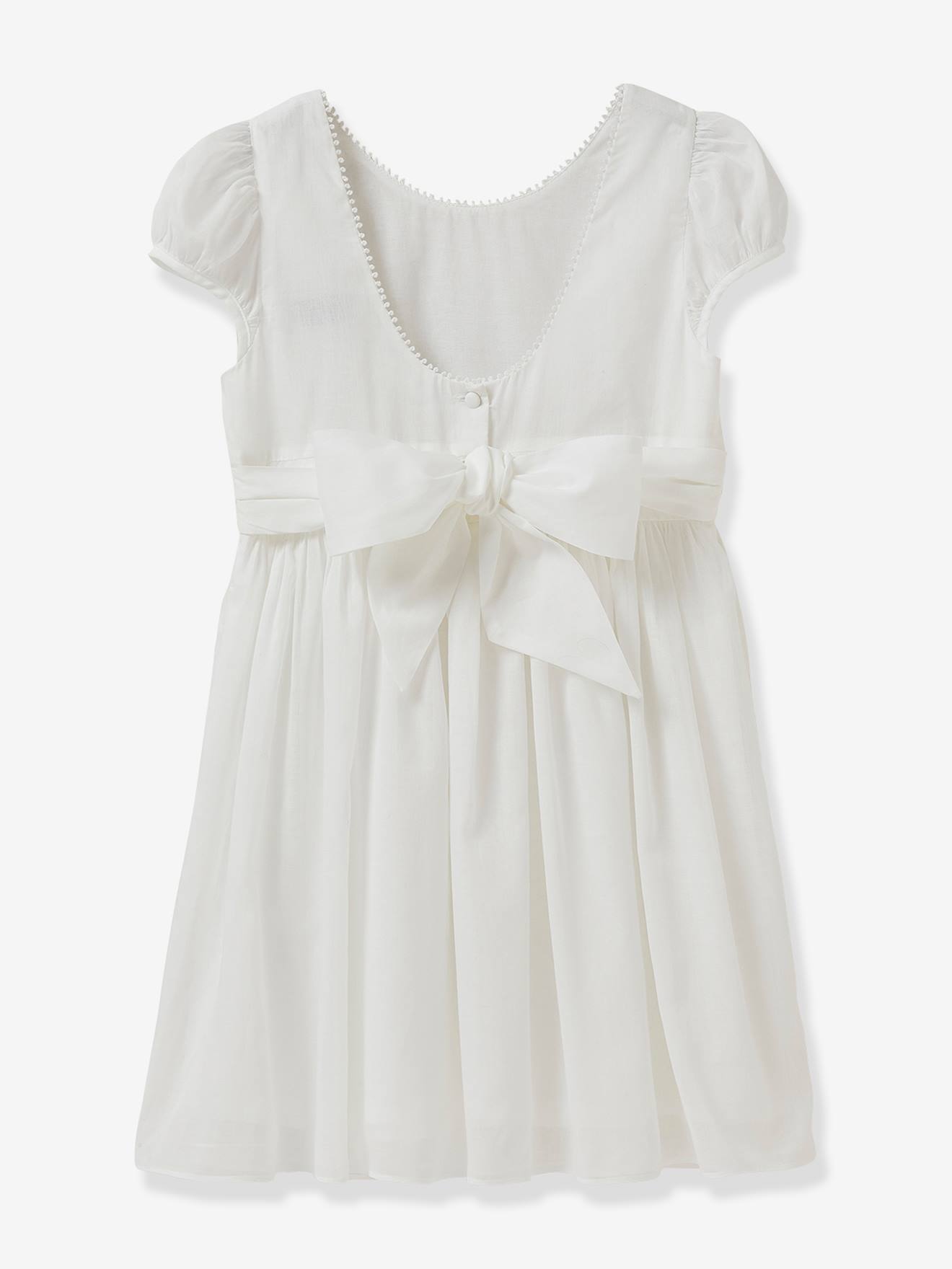 Vestido Thelma - Coleção festas e casamentos, da CYRILLUS, para menina branco