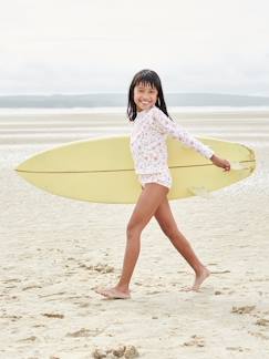 Menina 2-14 anos-Fatos de banho-Conjunto de banho anti UV, camisola + shorties, para menina