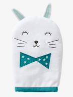 Lote de 3 luvas de banho, Animais Branco liso 