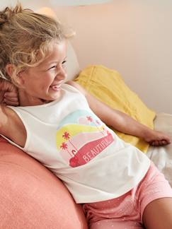 Menina 2-14 anos-Pijamas-Pijama flamingo cor-de-rosa, em gaze puro algodão, para menina