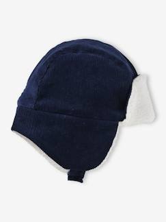 Bebé 0-36 meses-Acessórios-Chapéus-Gorro Chapka em veludo, com forro em sherpa, para menino