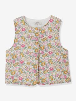 Menina 2-14 anos-Casacos, blusões-Casacos-Colete acolchoado, da CYRILLUS, em tecido Liberty, para menina