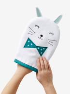 Lote de 3 luvas de banho, Animais Branco liso 