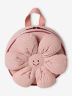 Mochila flor, especial infantário, em gaze de algodão, para menina rosa-velho 