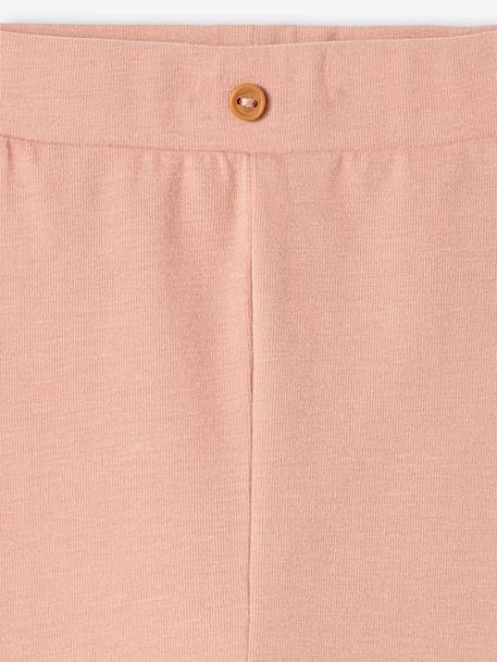 Leggings em algodão biológico, para bebé cinza mesclado+rosado 