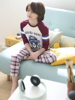 Menino 2-14 anos-Pijamas-Pijama "super cool" com urso, calças em flanela, para menino
