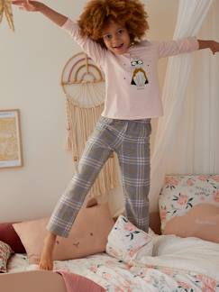 Menina 2-14 anos-Pijamas-Pijama em malha jersey e flanela, Supercat, para menina