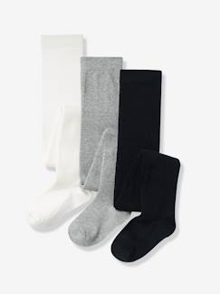 Menina 2-14 anos-Lote de 3 collants em jersey, para menina