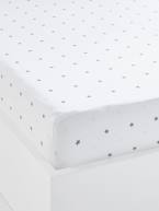 Lençol-capa para bebé, tema Chuva de estrelas Branco / estrelas 