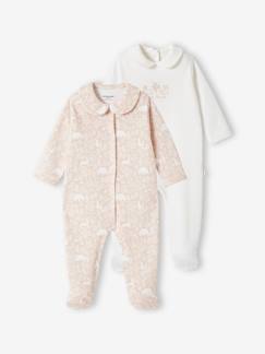 Lote de 2 pijamas "animais", em algodão bio, para bebé